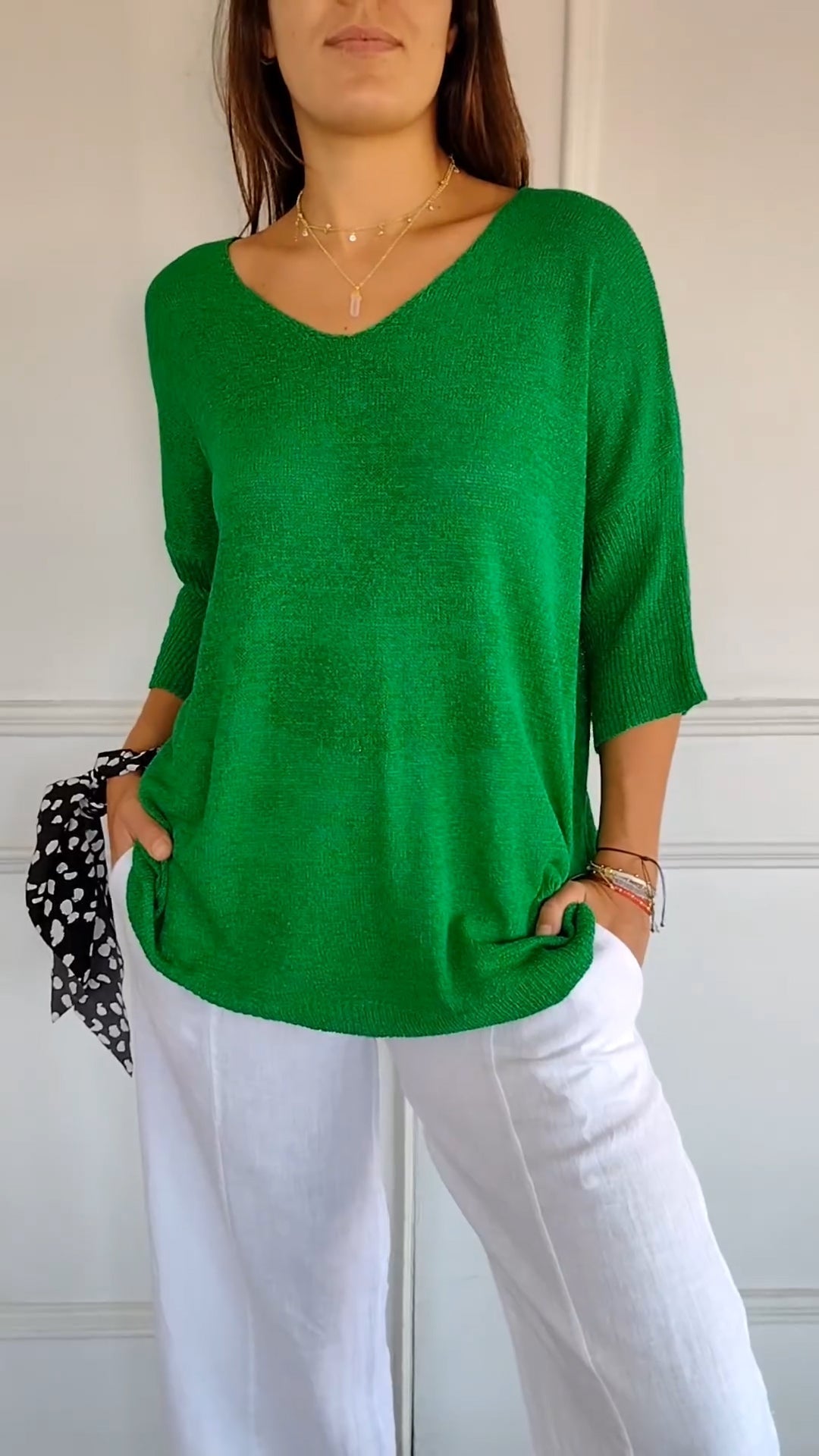 LAYNA™ V Neck Knitted Top