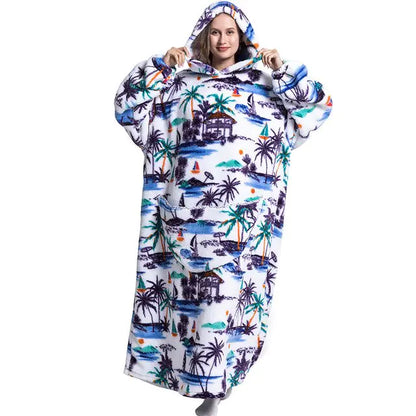 Jamie Oversized Long Blanket Hoodie Autumn Winter Fleece